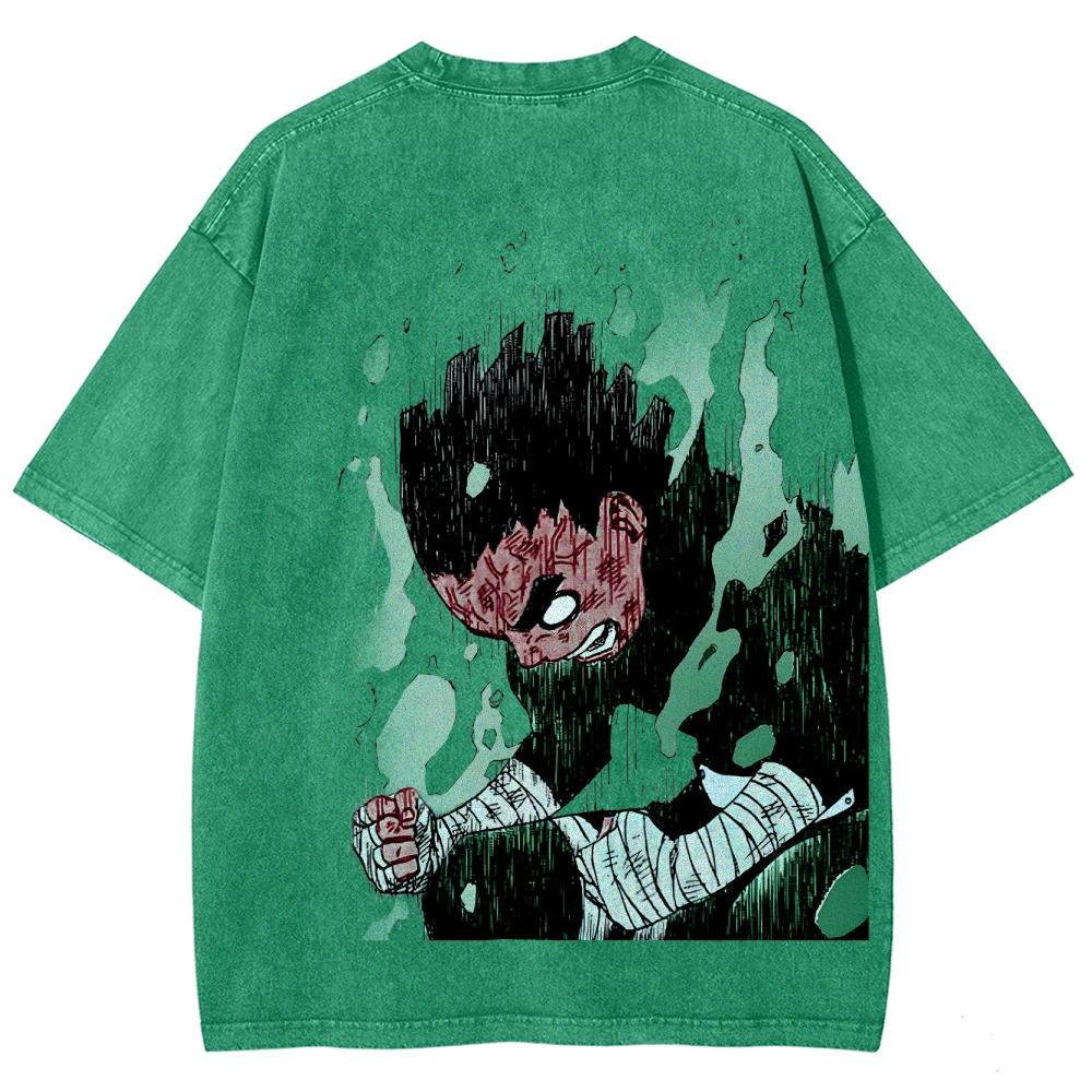 Naruto Rock Lee Unisex Fit Washed T-Shirt 2504005182-Coordom
