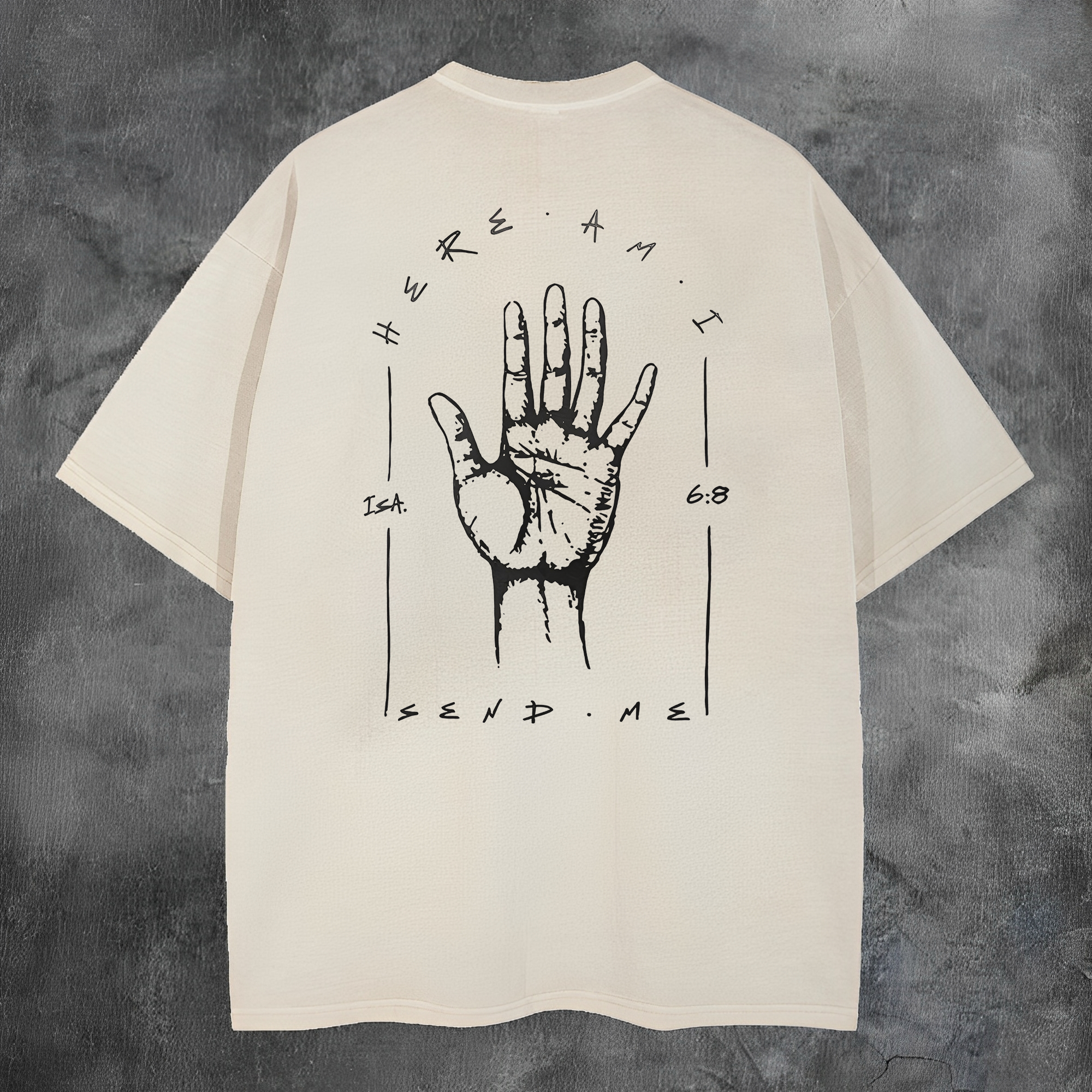Here Am I Printed Men's Washed Tee-Coordom