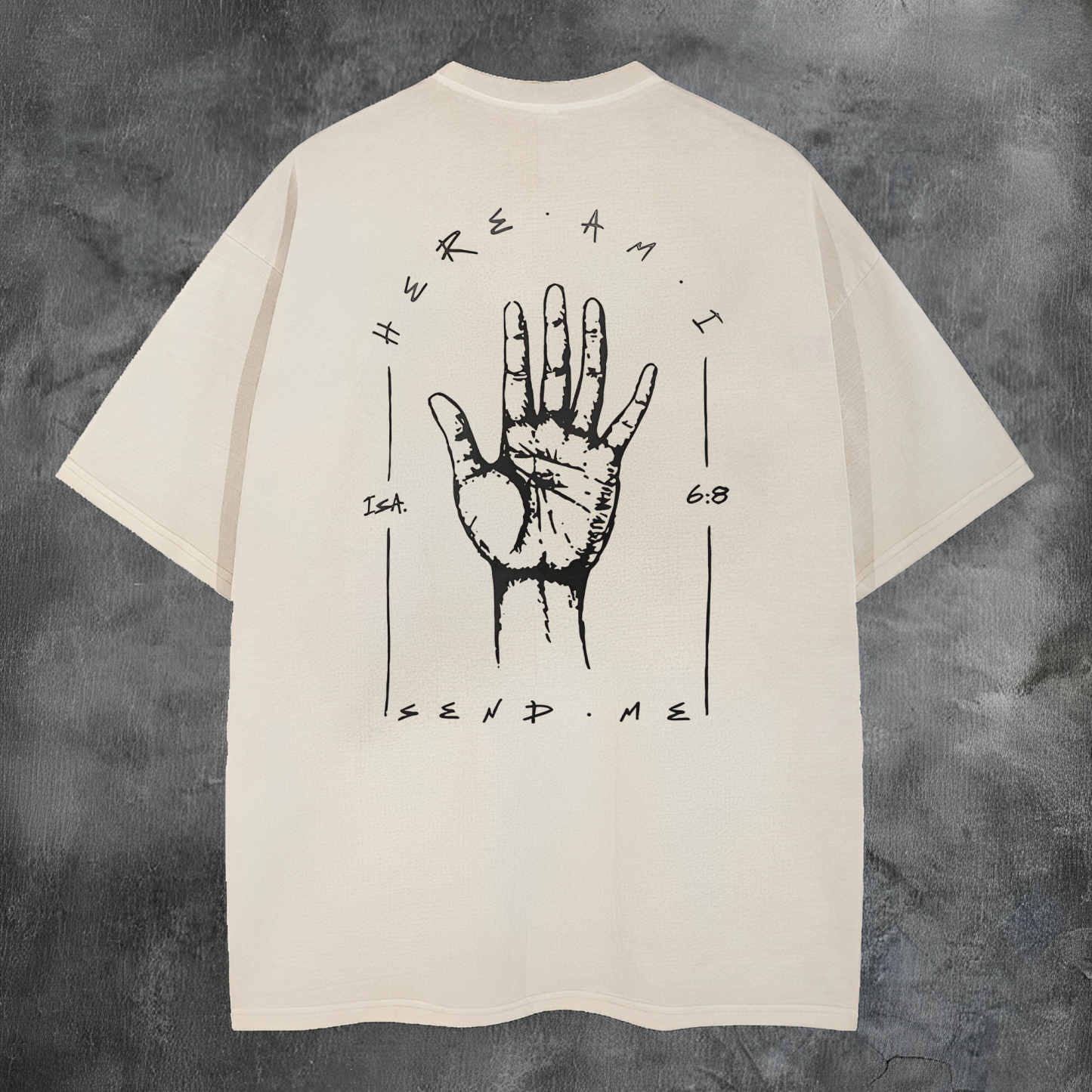 Here Am I Printed Men's Washed Tee-Coordom