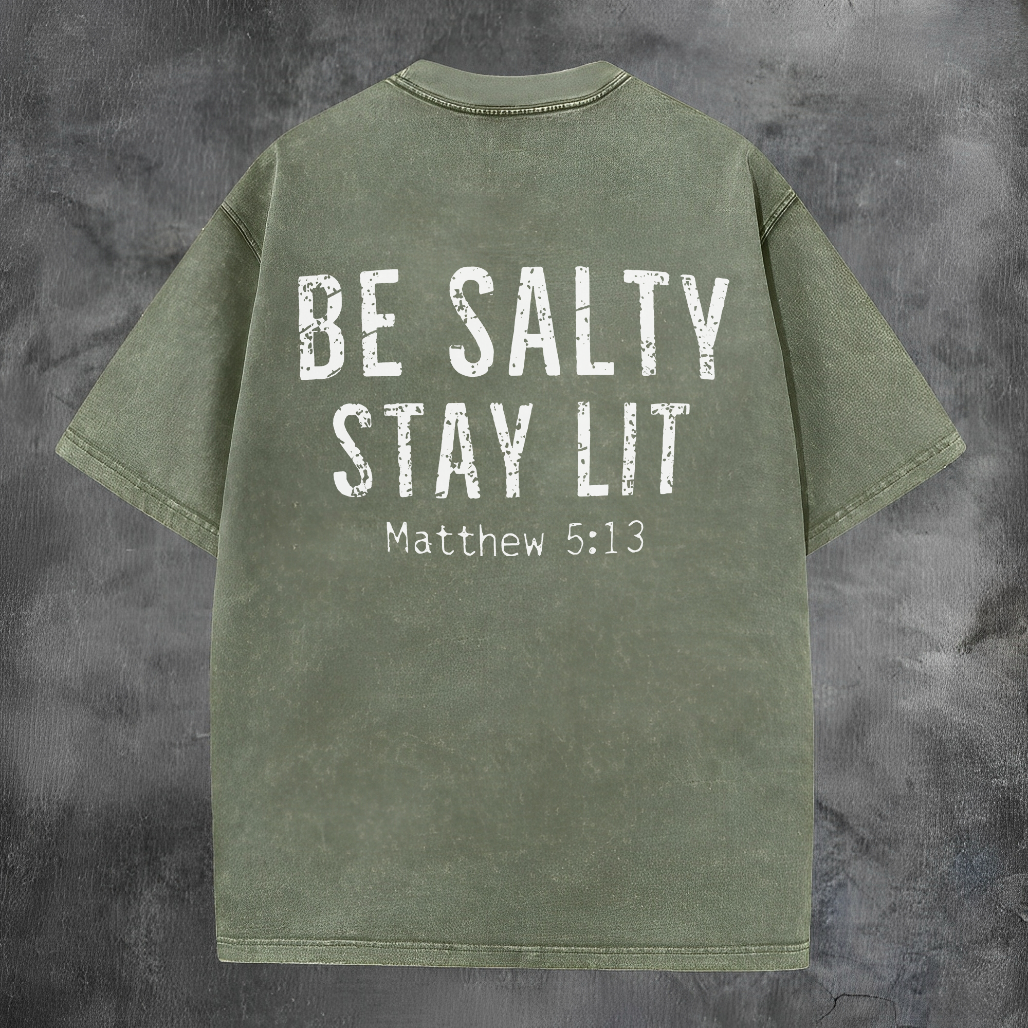 Be Salty Stay Lil Printed Men's Washed Tee-Coordom