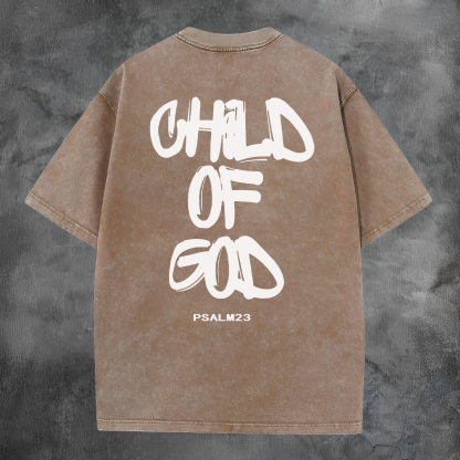 Child Of God Printed Men's Washed Tee-Coordom
