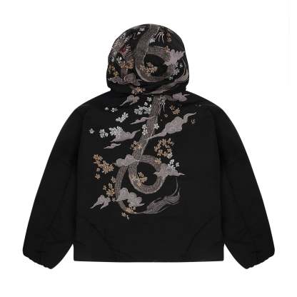 "yakuza" down Puffer jacket black-Coordom
