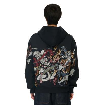 "yakuza v2" Zip Up dark grey-Coordom