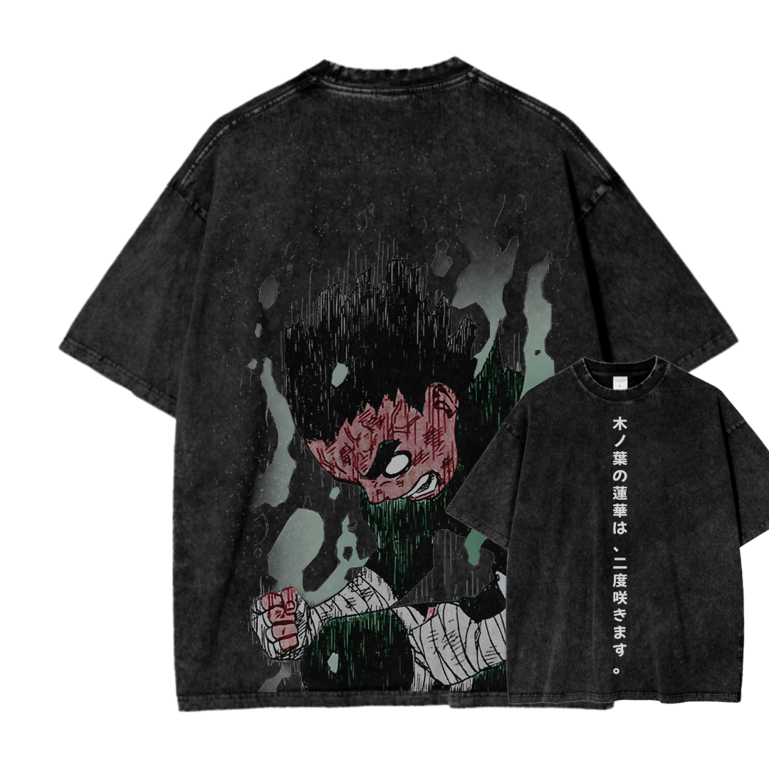 Naruto Rock Lee Unisex Fit Washed T-Shirt 2504005182-Coordom