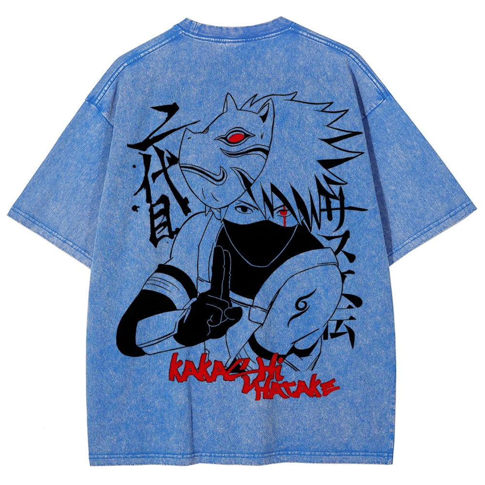 Naturo Kakashi Hatake Unisex Fit Washed T-Shirt 2505011258-Coordom