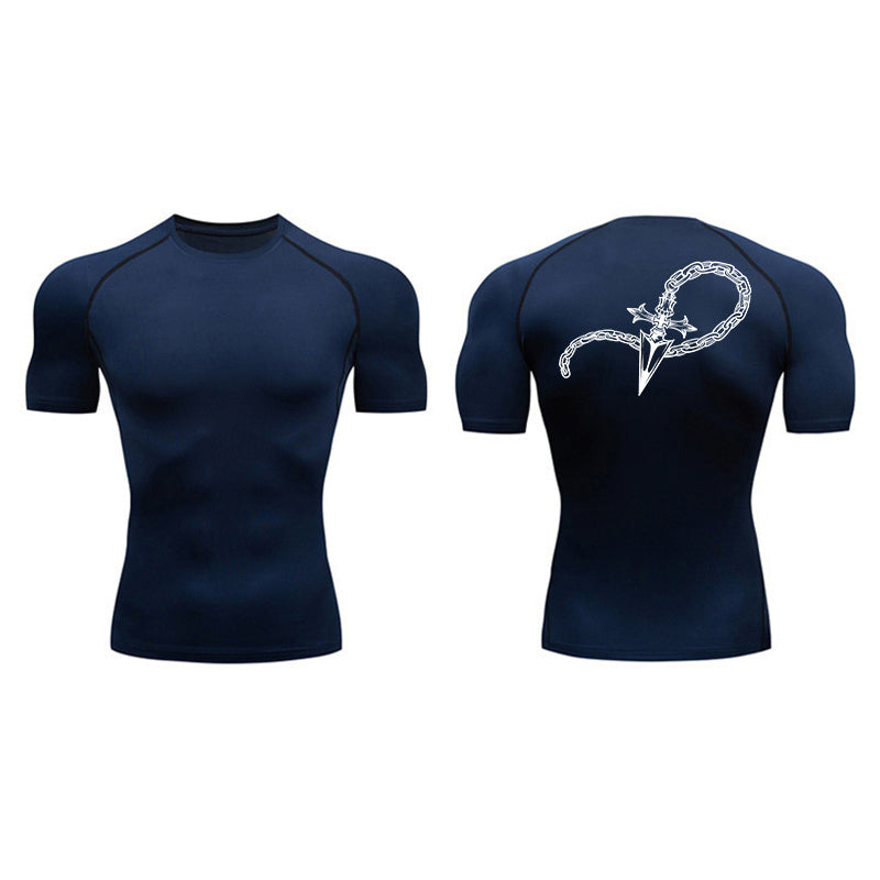 Cross Chain Compression T-Shirt-Coordom