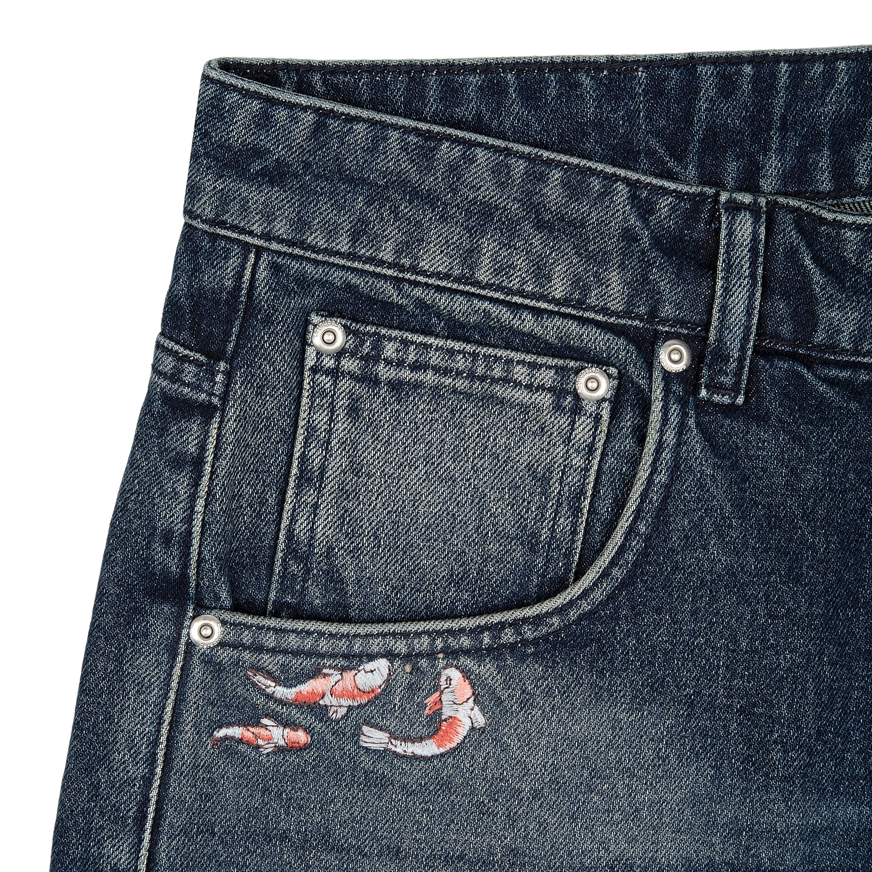 "koi fish v2" Jorts washed indigo-Coordom