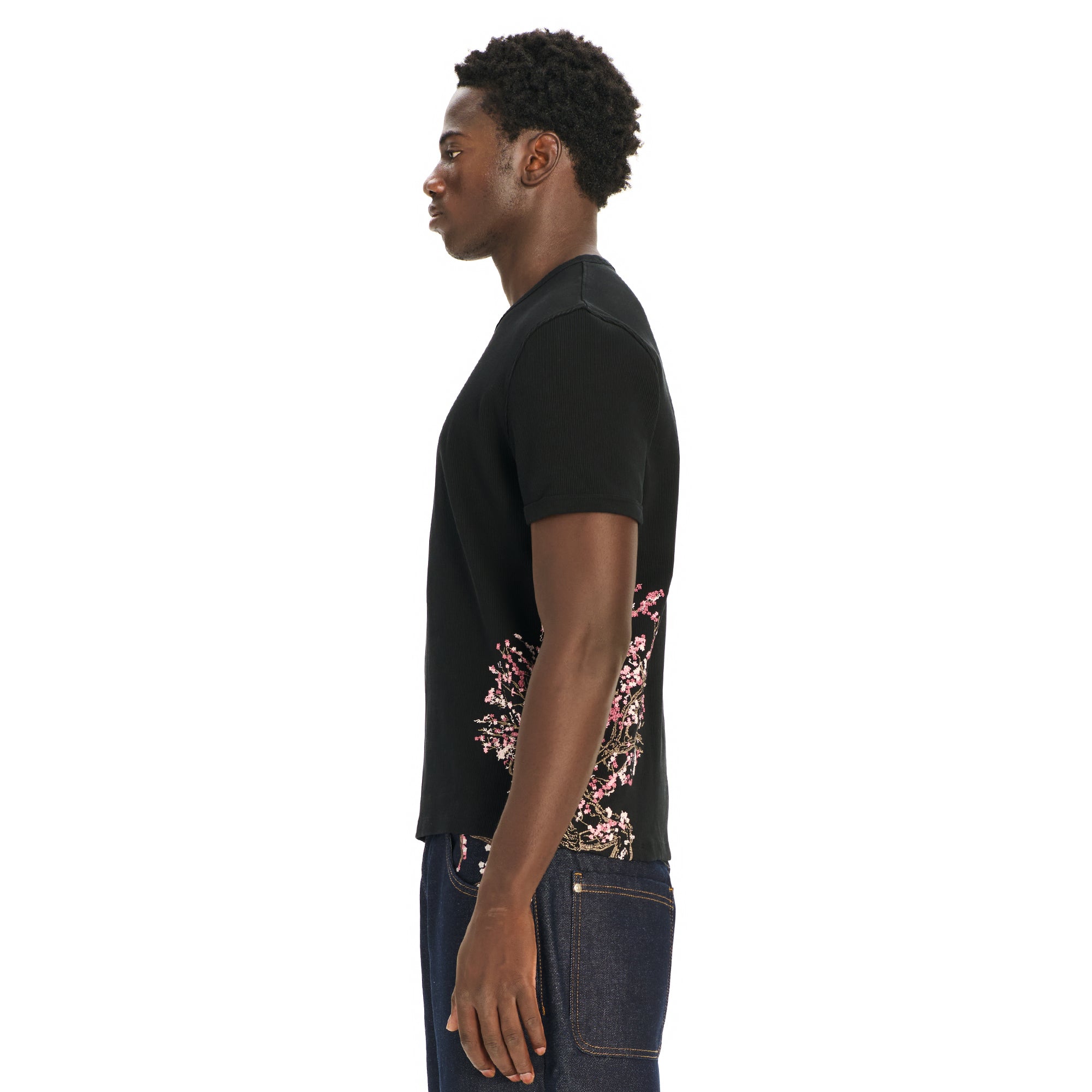 "blossom v3" ribbed T Shirt black-Coordom