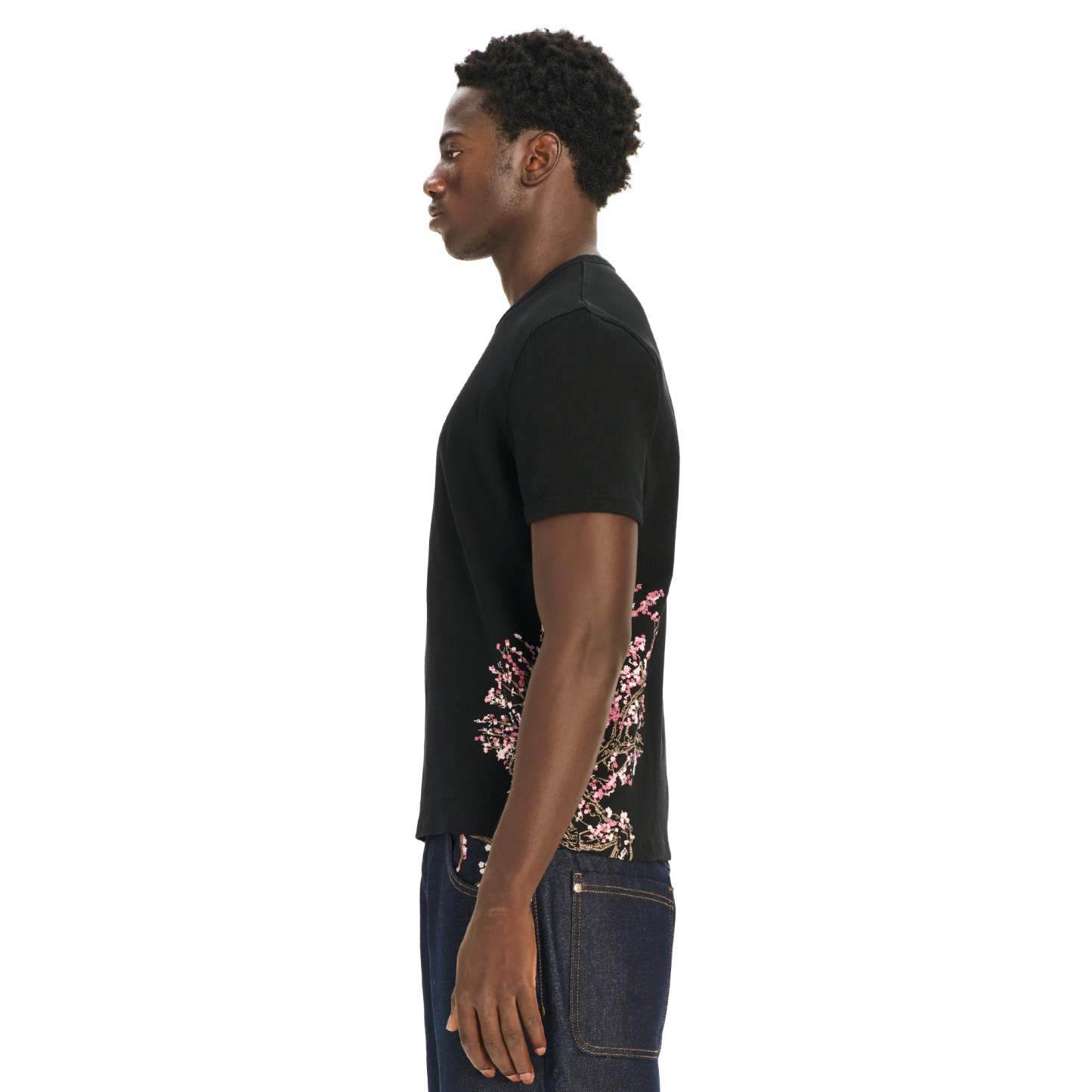 "blossom v3" ribbed T Shirt black-Coordom
