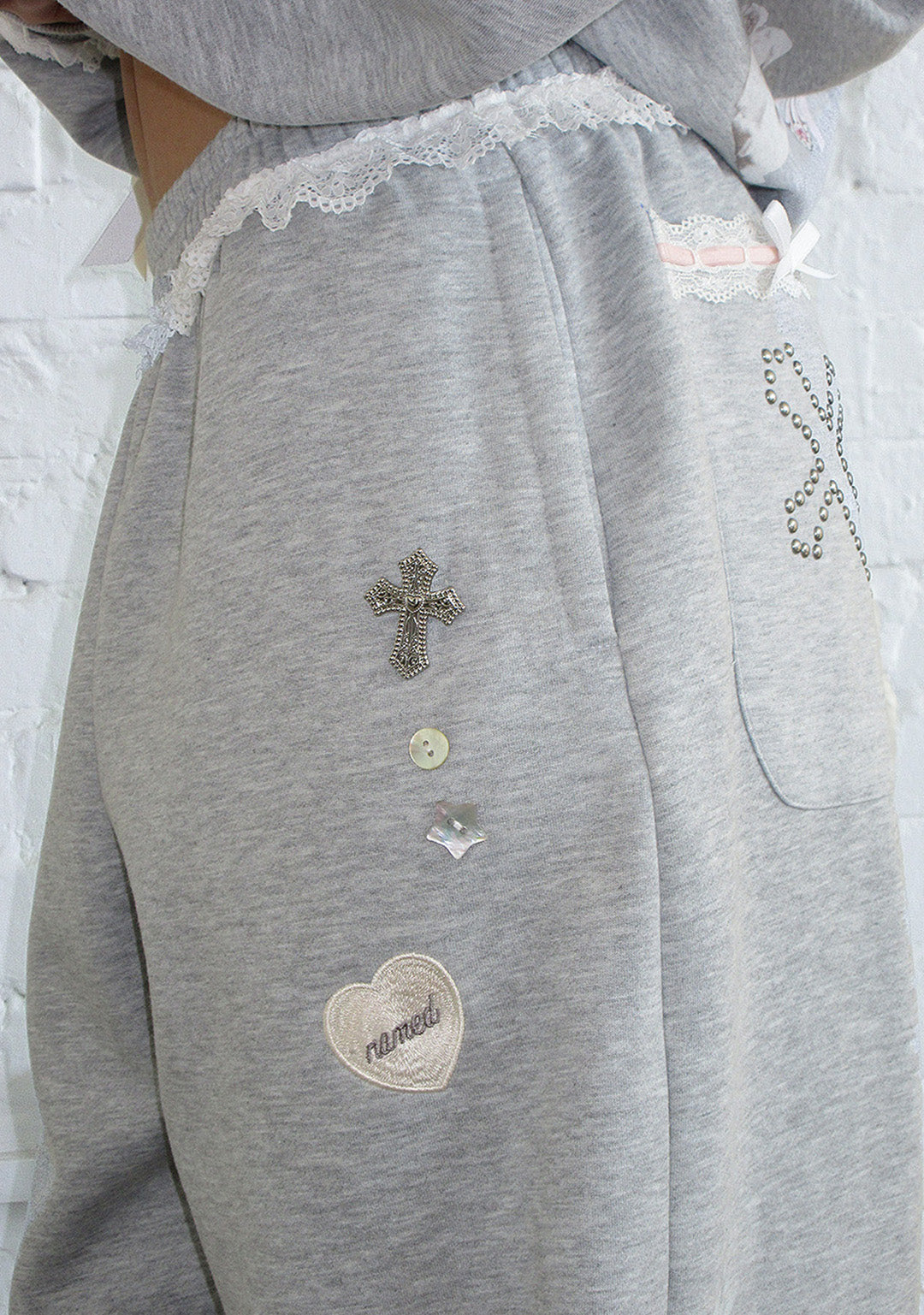 WHISPER OVERSIZED SWEATPANTS GREY MARL-Coordom