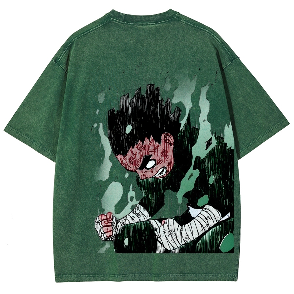 Naruto Rock Lee Unisex Fit Washed T-Shirt 2504005182-Coordom