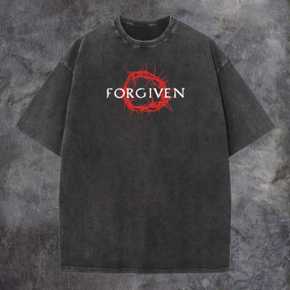 Praying Jesus With Crown Of Thorns Printed Men's Washed Tee-Coordom