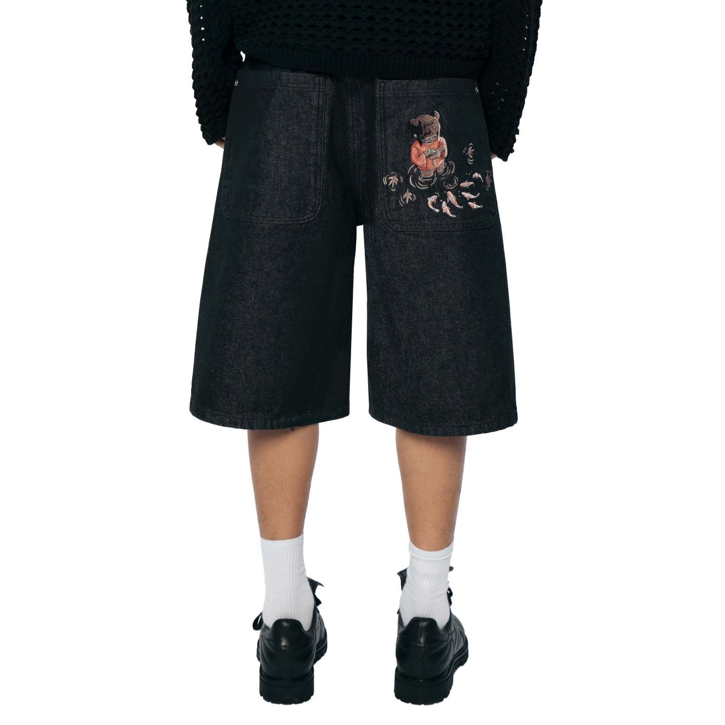 "koi fish v2" Jorts raw indigo-Coordom