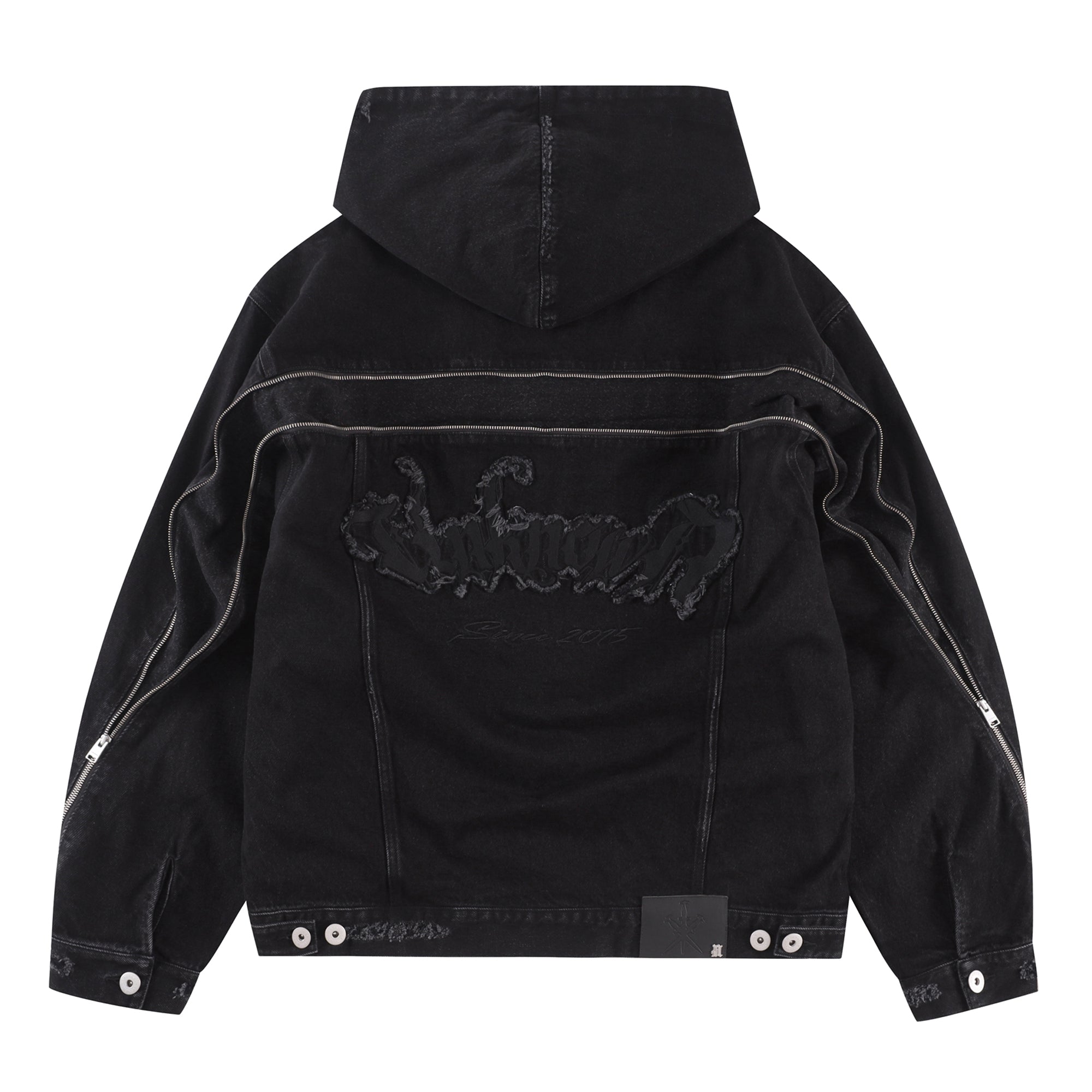 BLACK ZIP DENIM JACKET-Coordom