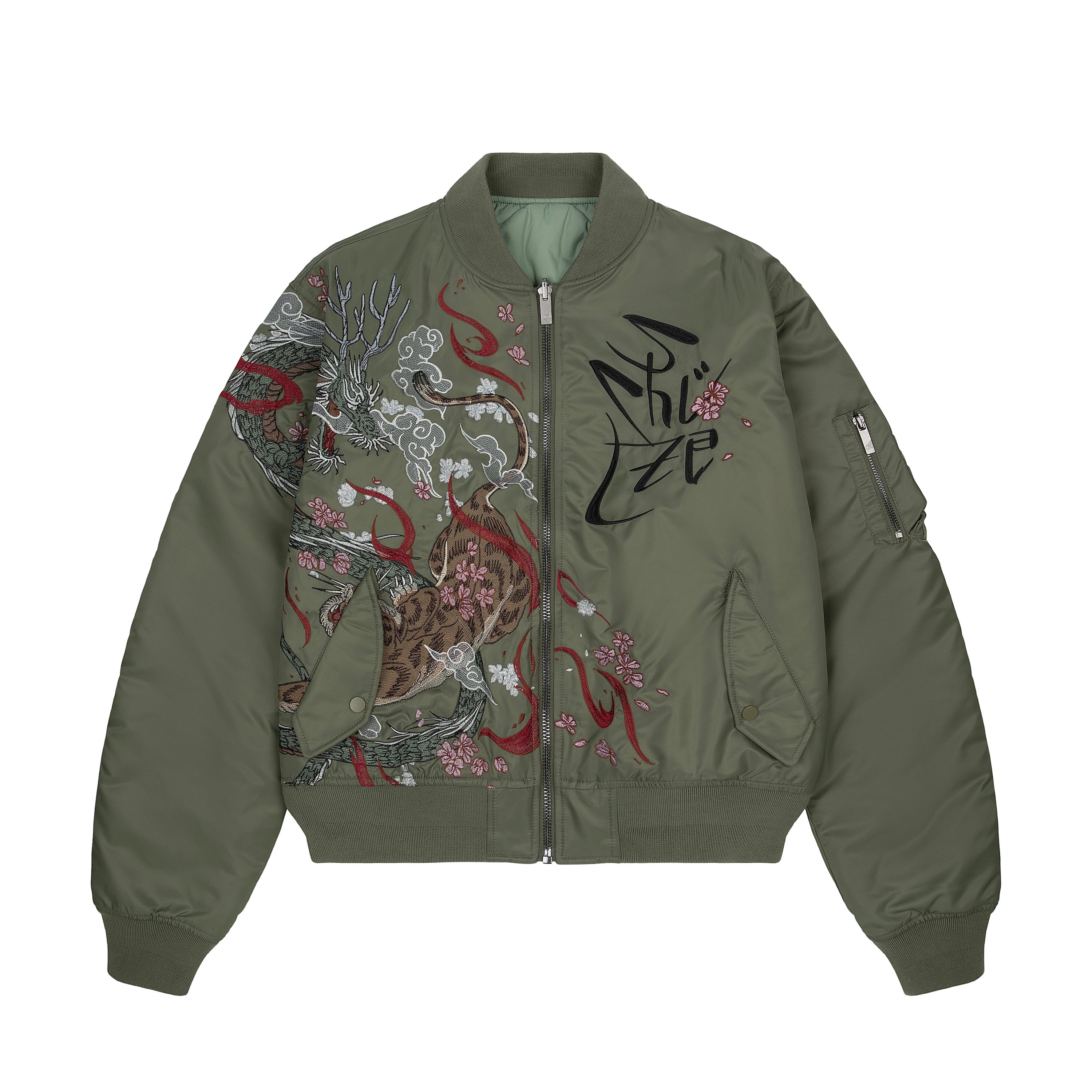 "yakuza v2" bomber Jacket dark green-Coordom