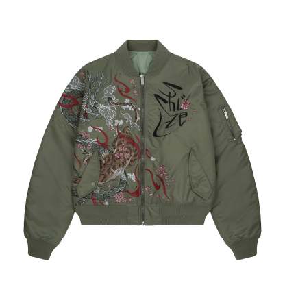 "yakuza v2" bomber Jacket dark green-Coordom