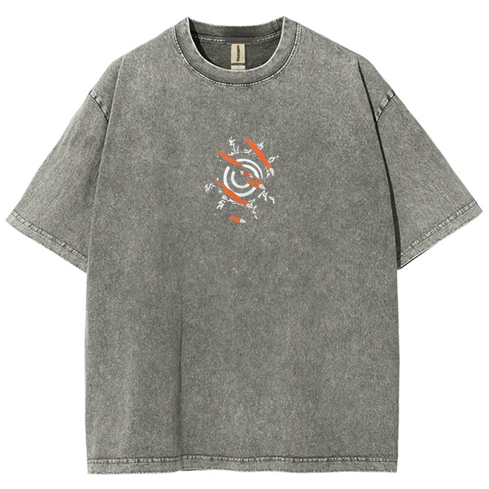 Naruto x Kurama Washed T-Shirt-Coordom