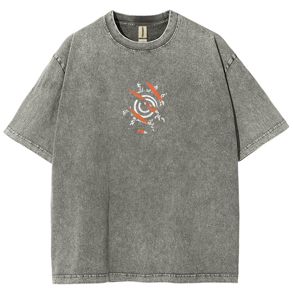 Naruto x Kurama Washed T-Shirt-Coordom