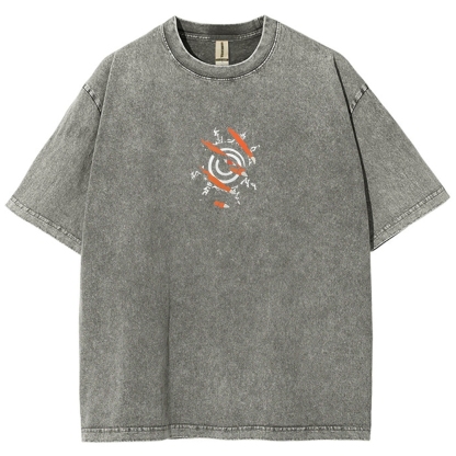 Naruto x Kurama Washed T-Shirt-Coordom