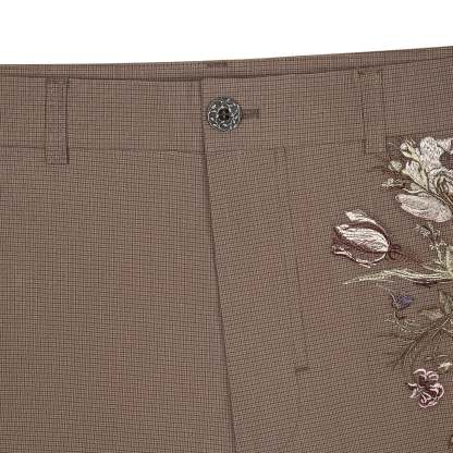 "garden of eden" plaid patterned Trousers-Coordom