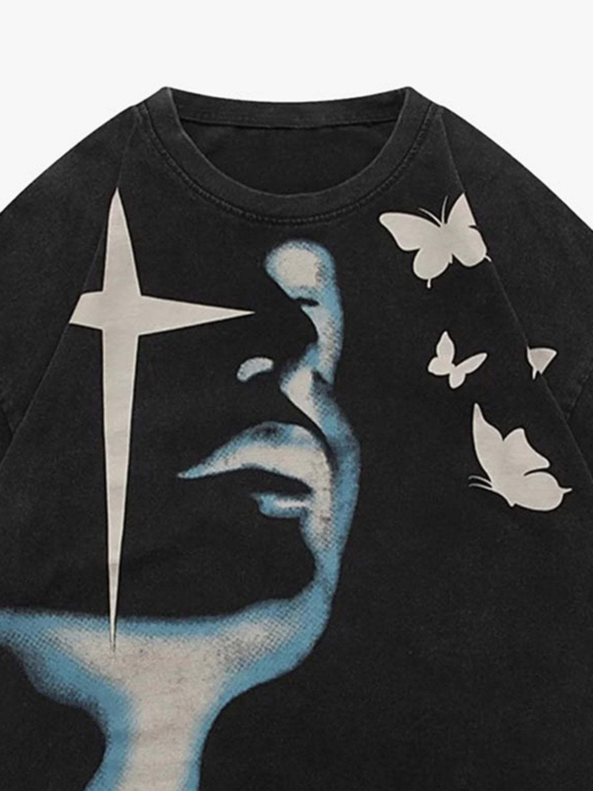 Thesupermade Abstract Portrait Print T-shirt - 1619-Coordom
