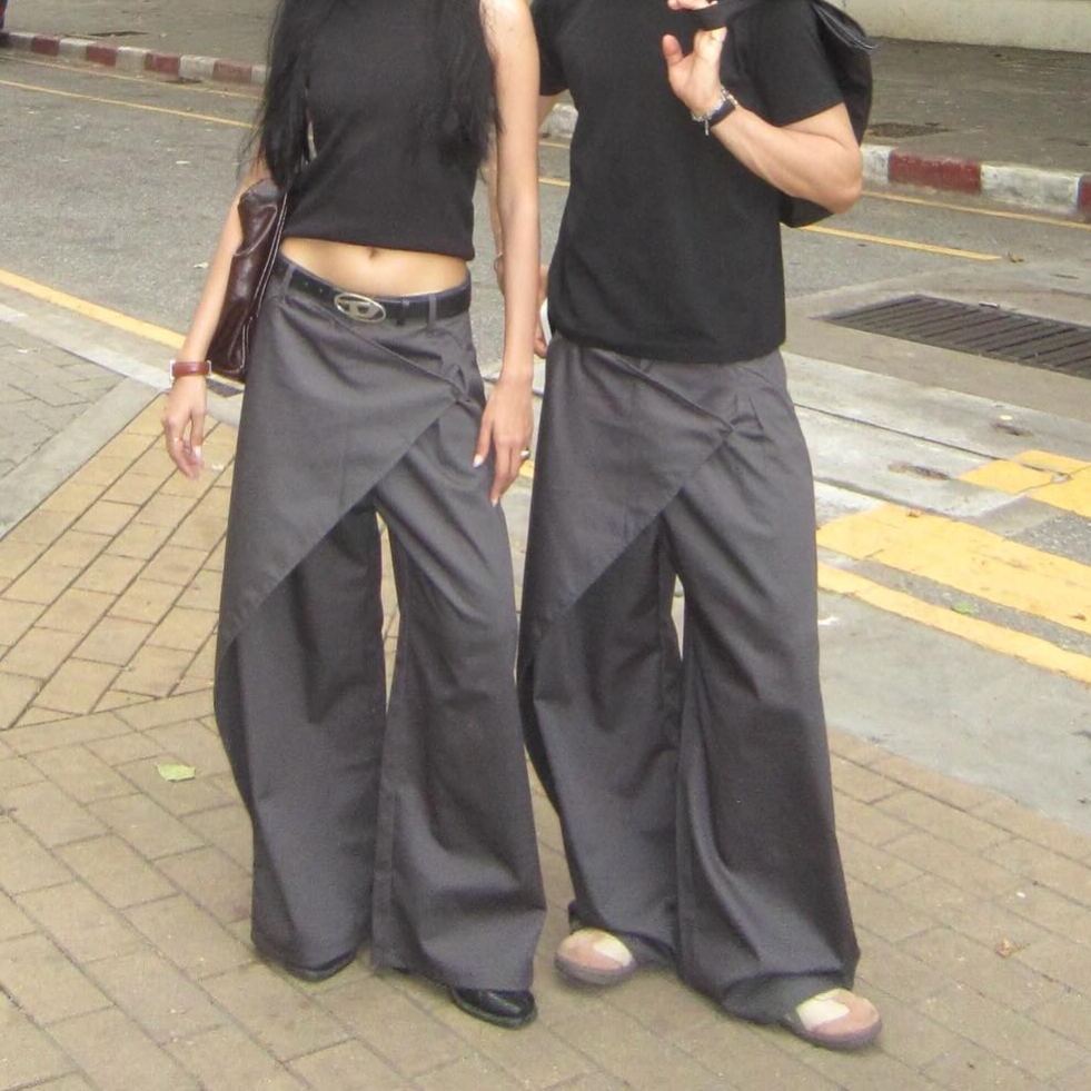 ASYMMETRICAL WRAP PANTS-Coordom