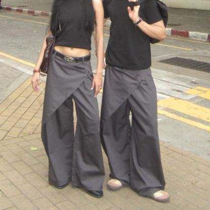 ASYMMETRICAL WRAP PANTS-Coordom