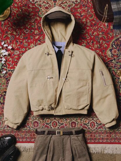 CANVAS CLASP BOMBER JACKET-Coordom