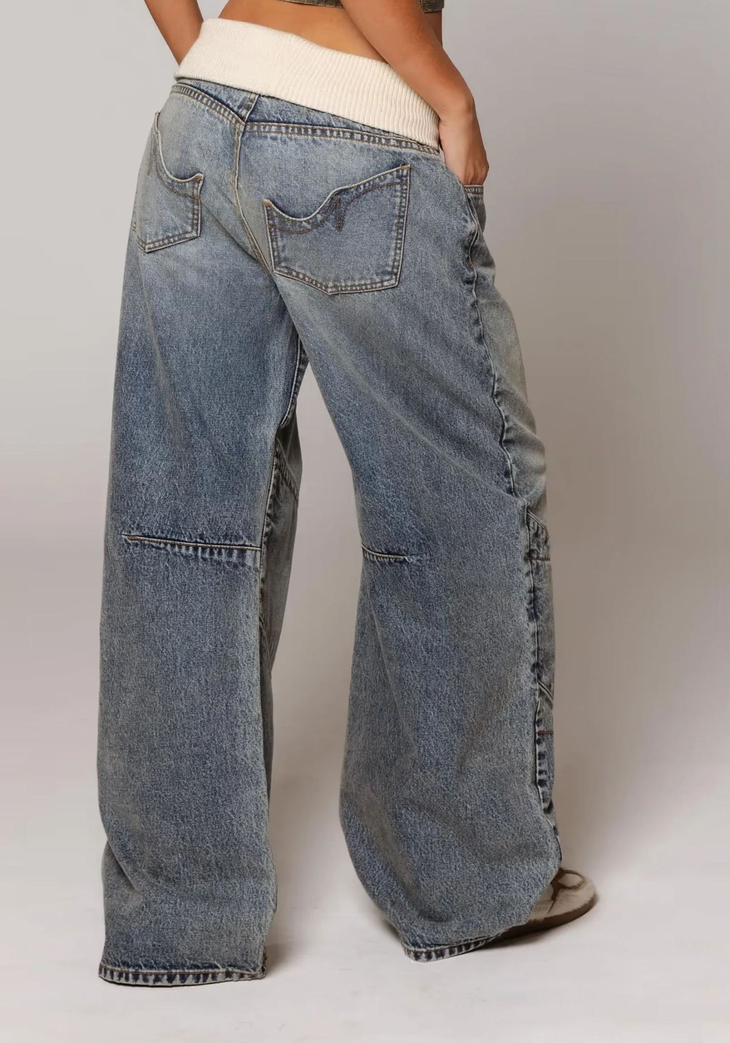 Star Revice Baggy Jeans | Vintage Y2K Streetwear Denim Pants-Coordom