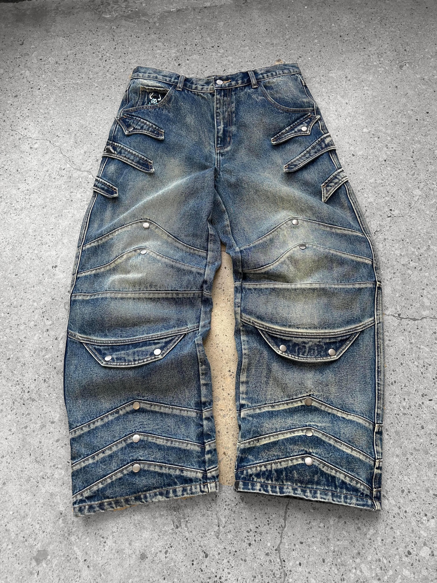 "WINTER ARMOR" Blue Cargo Pants-Coordom