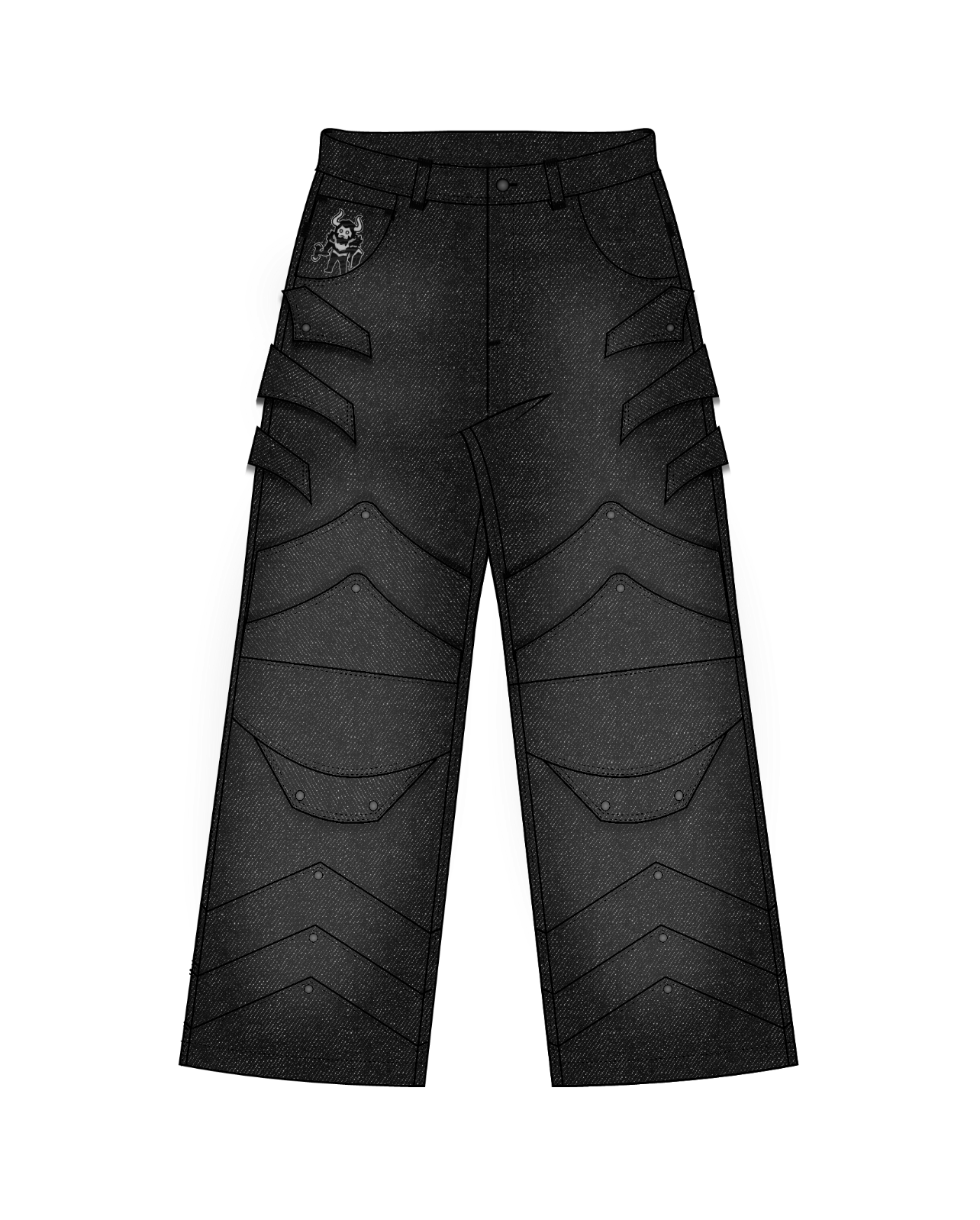 "WINTER ARMOR" Black Cargo Pants-Coordom