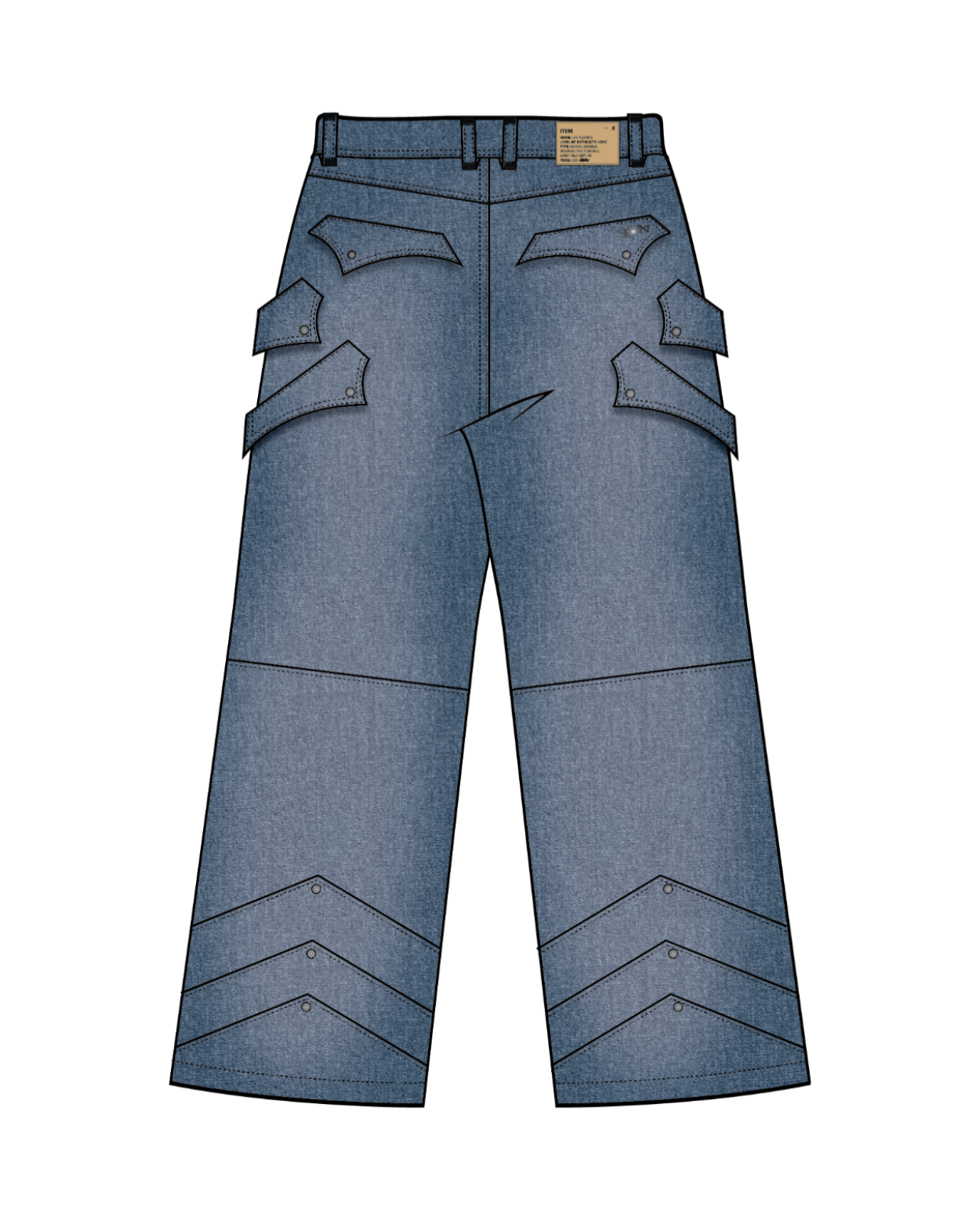 "WINTER ARMOR" Blue Cargo Pants-Coordom
