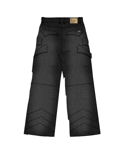 "WINTER ARMOR" Black Cargo Pants-Coordom