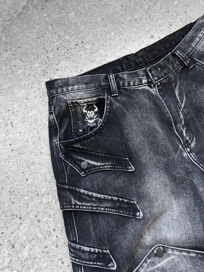 "WINTER ARMOR" Black Cargo Pants-Coordom