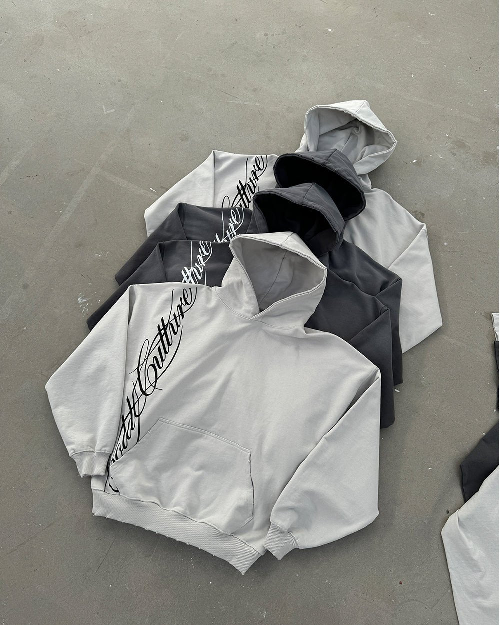 Script Hoodie (Antracite Grey) | Minimalist Streetwear Oversized Sweatshirt-Coordom