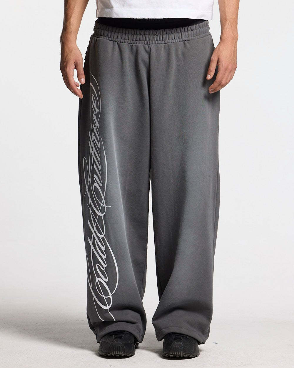 SCRIPT SWEATPANTS ANTRACITE GREY-Coordom