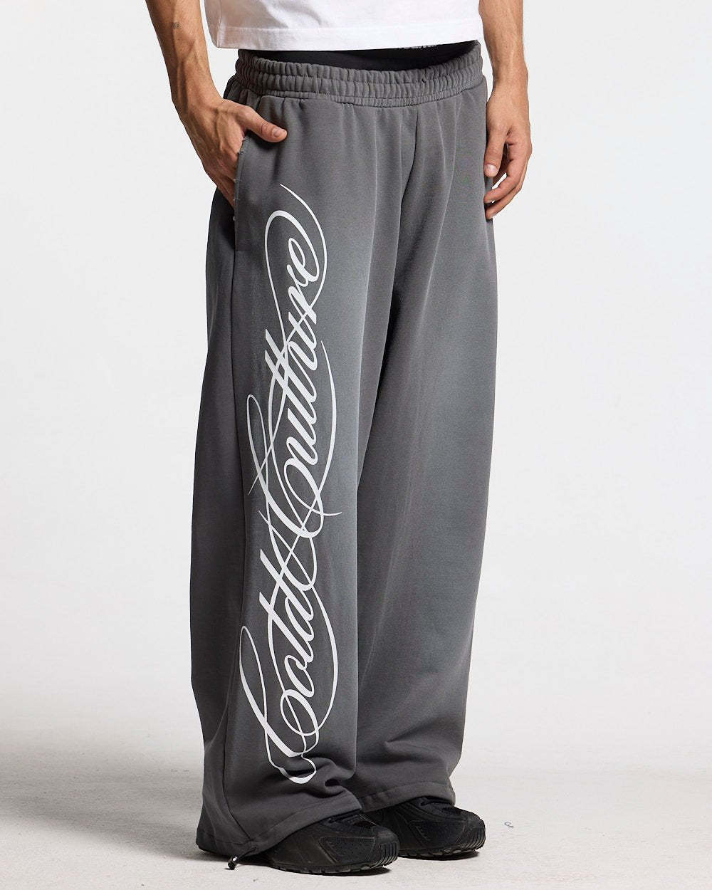 SCRIPT SWEATPANTS ANTRACITE GREY-Coordom