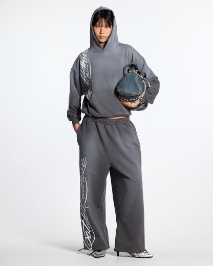 SCRIPT SWEATPANTS ANTRACITE GREY-Coordom