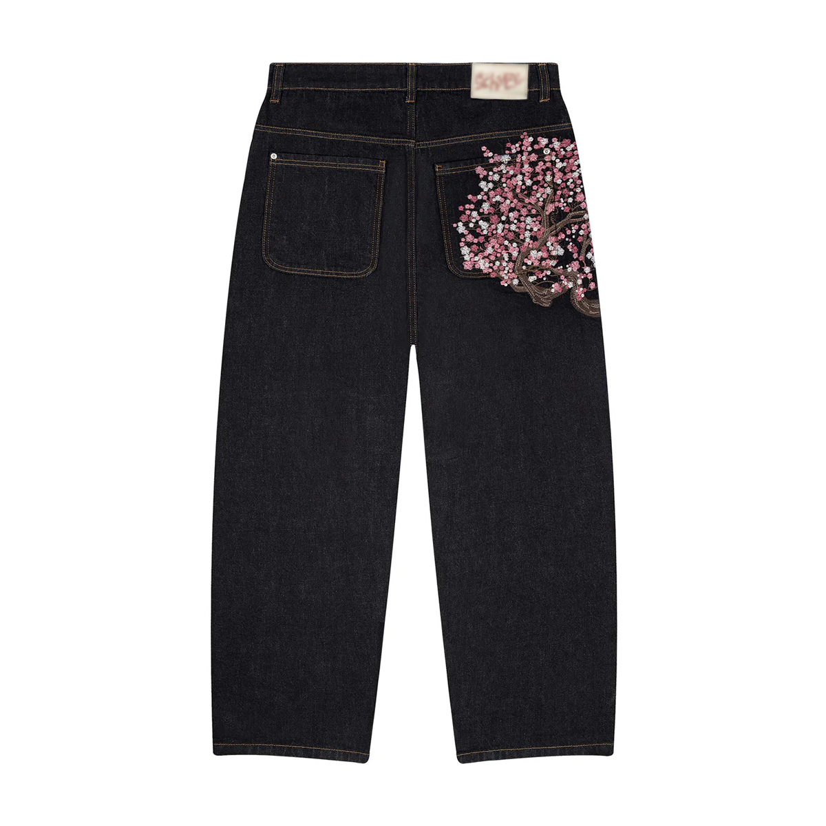 Cherry Blossom Embroidery Jeans-Coordom