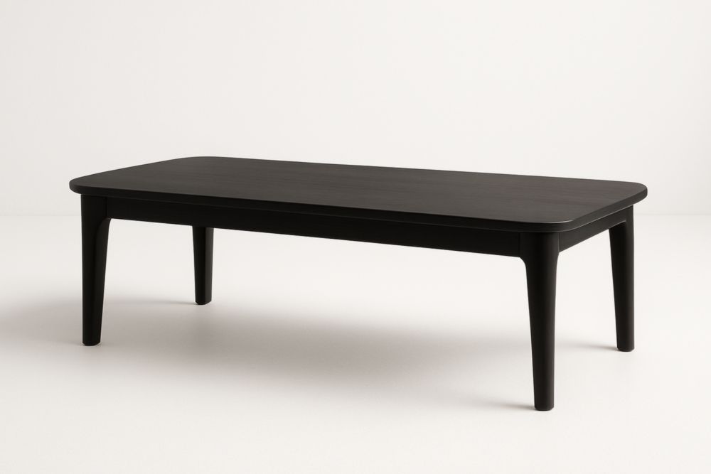 Table basse rectangulaire en bois noir 120x60x45 cm