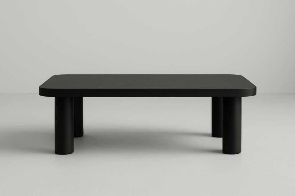 Table basse en MDF noire 120 cm x 60 cm