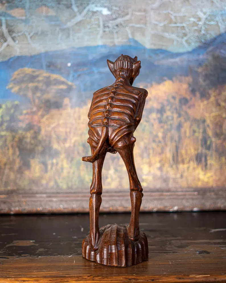 🪵 Handcrafted Devilish Wooden Figurine
