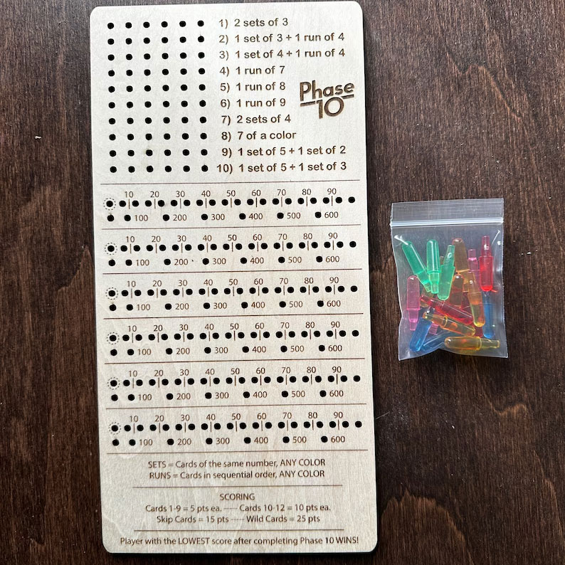 Phase 10 Score Board