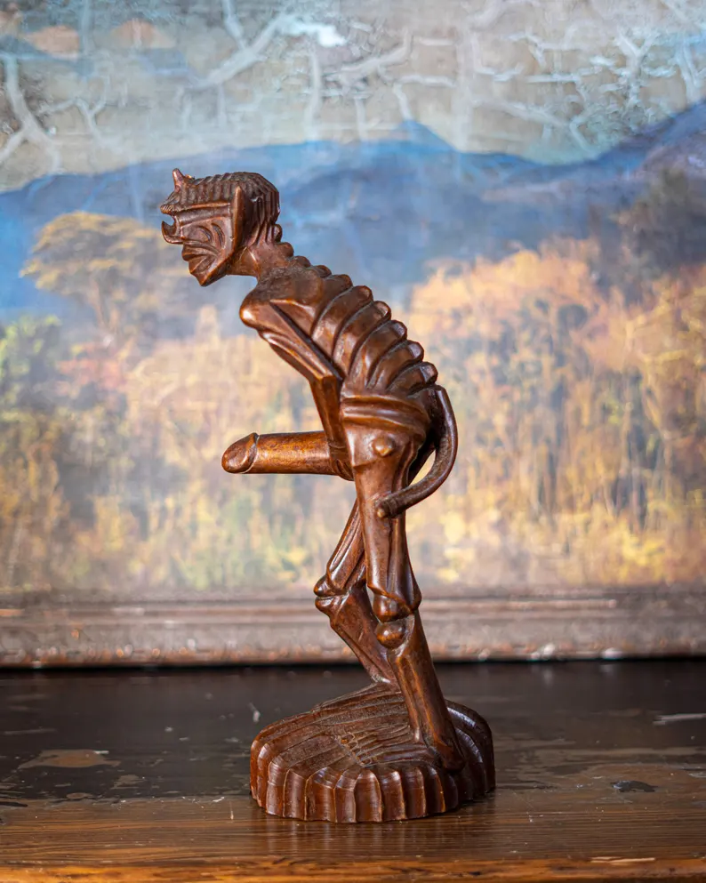 🪵 Handcrafted Devilish Wooden Figurine