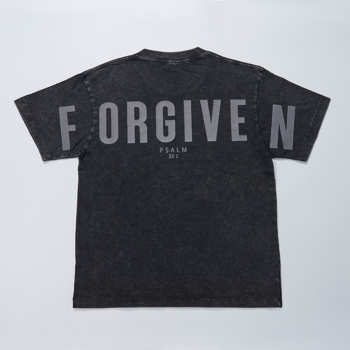 Unisex Forgiven Psalm 32:1 Print Acid Washed T-shirt - image 2