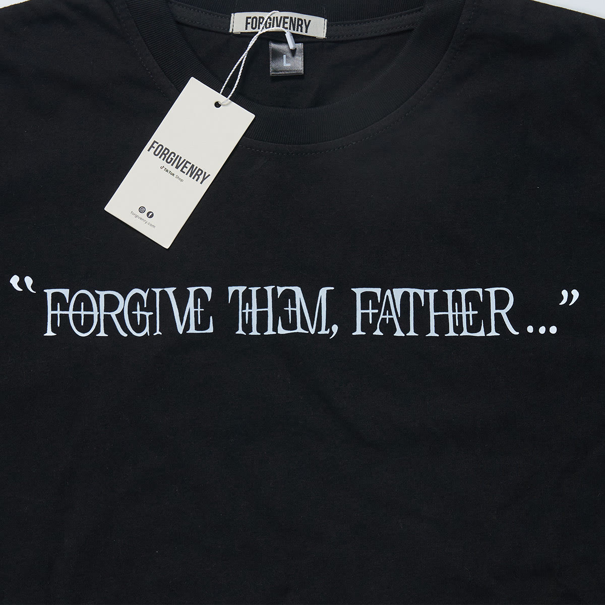 Unisex Forgive Them,Father Print T-shirt - image 7