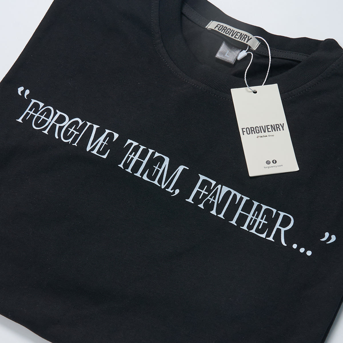 Unisex Forgive Them,Father Print T-shirt - image 4