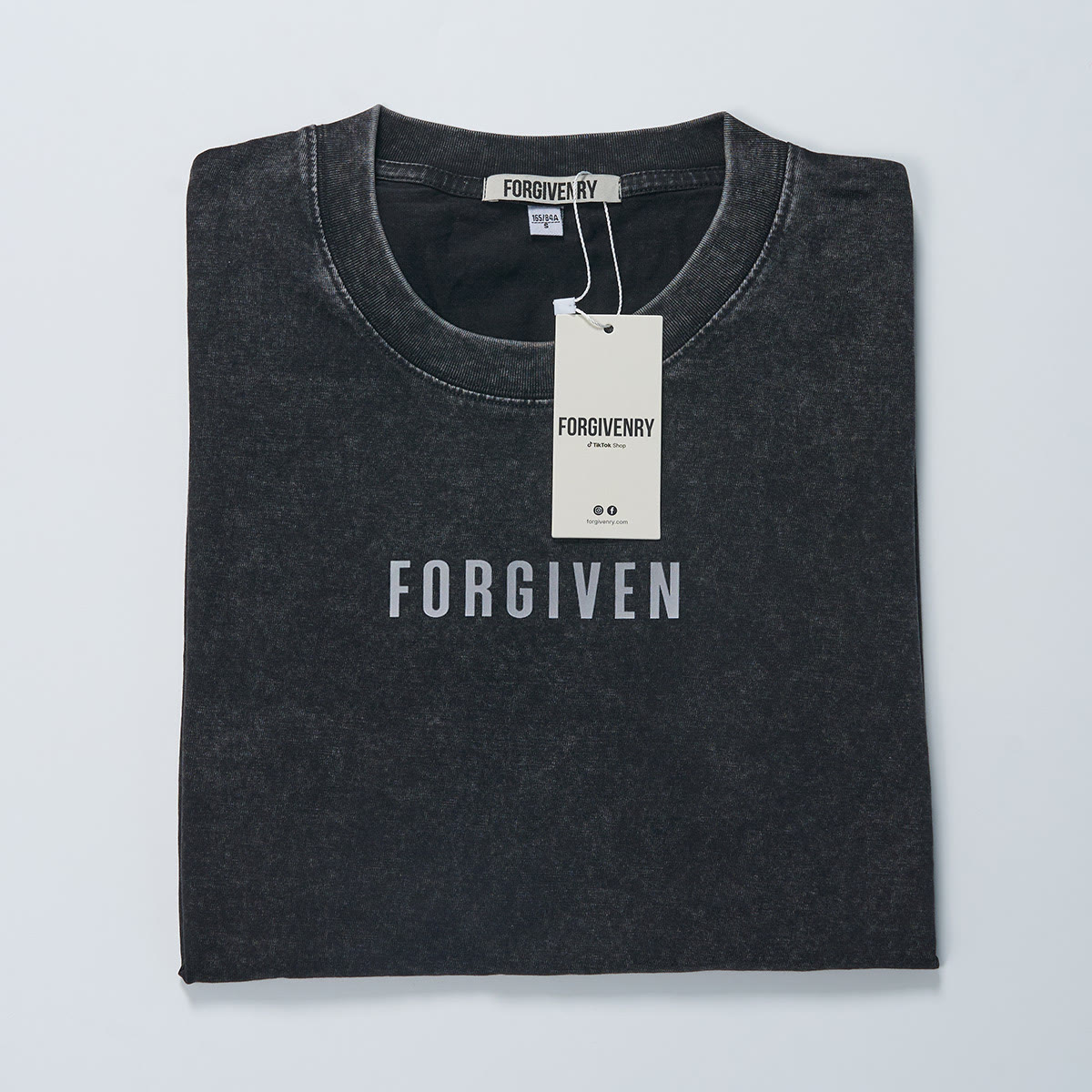 Unisex Forgiven Psalm 32:1 Print Acid Washed T-shirt - image 7