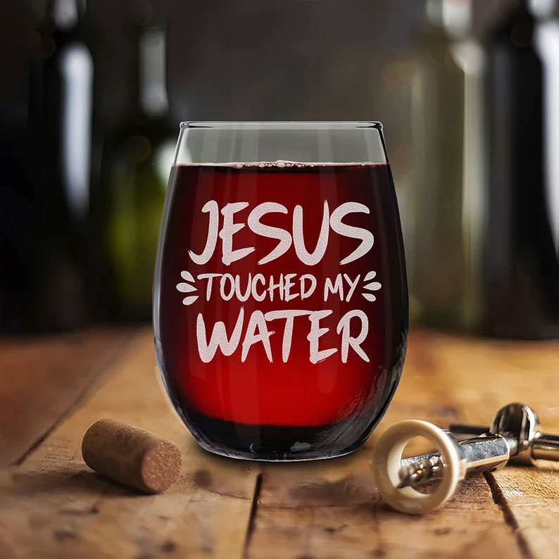 Funny Jesus Wine Glass