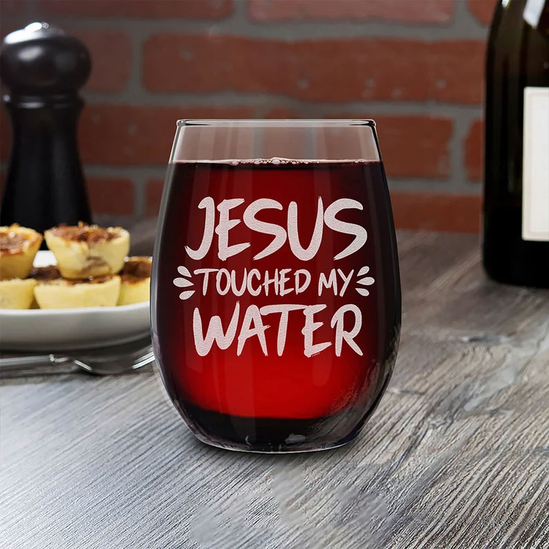 Funny Jesus Wine Glass
